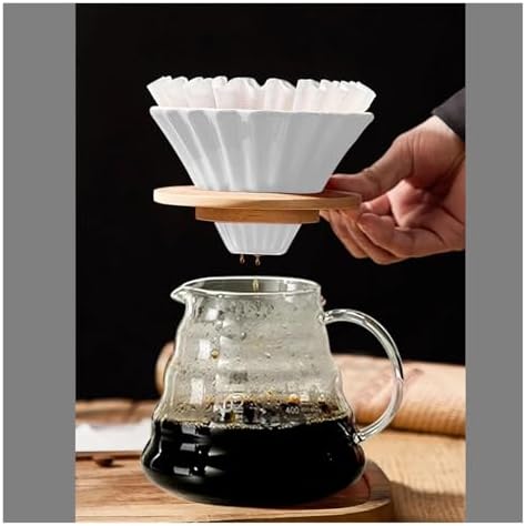 For 1-2 Cups Reusable Funnel Hydraulic Dripper Accessories,Coffee Dripper Ceramic Coffee Filter Cup Maker(Transparent) - Image 4