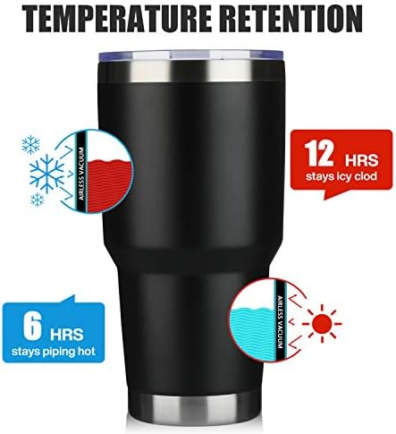 MEWAY 30oz Insulated Tumbler With Lids and Straws,Stainless Steel Double Vacuum Coffee Tumbler Cup, Brush, Durable Powder Coated Coffee Cup for Cold & Hot Drinks, Office, Travel(mixture,12 PACK) - Image 2