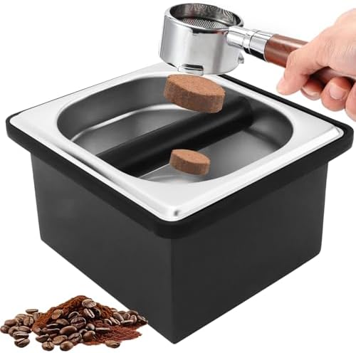 Coffee Knock Box, Stainless Steel Espresso Knock Box for Coffee Grounds by LOK+LOKDS