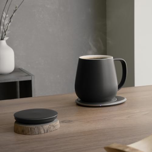 OHOM Ui+ Self-Heating Mug Set – Inkstone Black | 18 fl oz Ceramic Coffee & Tea Mug with Heating Pad - Image 5