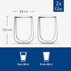 Villeroy & Boch Artesano Hot & Cold Beverages Latte-Macchiato Mug, Set of 2 Glasses, Double-Walled Glasses for Cold and Hot Beverage, 15.5 oz, Borosilicate Glass, Dishwasher-Safe, Microwave-Safe - Image 3