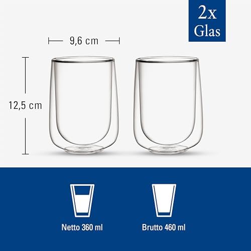 Villeroy & Boch Artesano Hot & Cold Beverages Latte-Macchiato Mug, Set of 2 Glasses, Double-Walled Glasses for Cold and Hot Beverage, 15.5 oz, Borosilicate Glass, Dishwasher-Safe, Microwave-Safe - Image 3