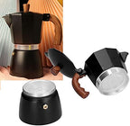 Stovetop Espresso Coffee Maker, Aluminum Alloy Moka Pot for Gas, Classic Italian Moka Pot with Prevent Scalding Handle, Black Espresso Pot Camping Pot 3-6 Espresso Cup (300ml) - Image 3
