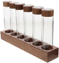 IMIKEYA Glass Coffee Bean Storage Bottles with Walnut Wooden Stand and Lids by IMIKEYA