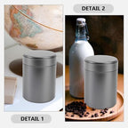 6pcs Airtight round Tinplate Food Storage Canisters with Lid, Black Metal Tea Tin Canisters for Coffee Beans, Candy, and Loose Leaf Tea, Portable Kitchen Storage Jars - Image 3