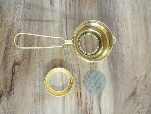 DESI SAMAAN STORE Brass Tea Strainer with Handle | Chai channi pital | Loose Leaf Tea & Coffee Steeper peetal | Fine Mesh Eco-Friendly Filter | Durable Reusable Chai Strainer for Kitchen & Gifting - Image 7