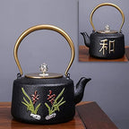 LJYT Teapot Teapots Cast Iron Handmade Teapot Loose Leaf Teapot Filter Heat Tea Kettle Single Home kettle Uncoated vintage cast iron kettle (Color : And the world) by Unknown