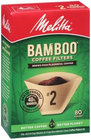 Melitta #2 Cone Coffee Filters, Bamboo, 80 Count (Pack Of 6), 480 Total Filters - Fits all 2-6 Cup Cone Coffee Makers and 1-cup Pour-Over Brewers, Compostable, Tear-Resistant, Made in USA - Image 2