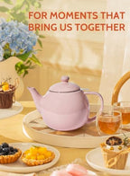Sweese Porcelain Teapot 27 oz with Infuser for Loose Leaf Tea, Pink - Image 6