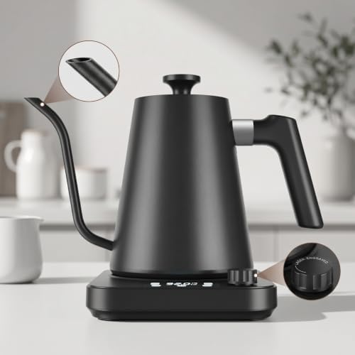 Electric Kettle Gooseneck With Stream Temperature Control With LED Display Fast Heating Food Grade Stainless Steel suitable for pour over shared home use, color to 3 - Image 5