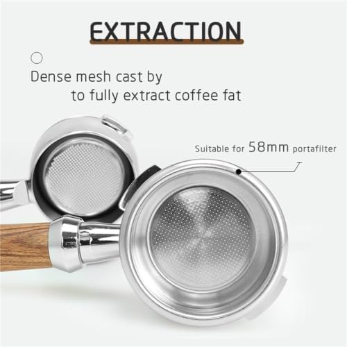 58MM Coffee Bottomless Portafilter,Compatible With GAGGIA,Classic Pro Naked Filter Basket Barista Accessories Espresso Machine Tools Goods(58MM Black Wood) - Image 4