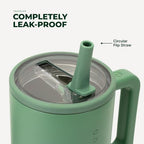 HydroJug Traveler 40oz, Insulated Tumbler with Handle & Straw, Sage - Image 4