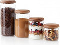 Wide Mouth Mason Jars 4-Pack 300/380/680/950ml w/ Acacia Lids & Spoons by Unknown