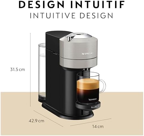 Nespresso Vertuo Next Coffee & Espresso Maker by Breville, Light Grey - Image 5