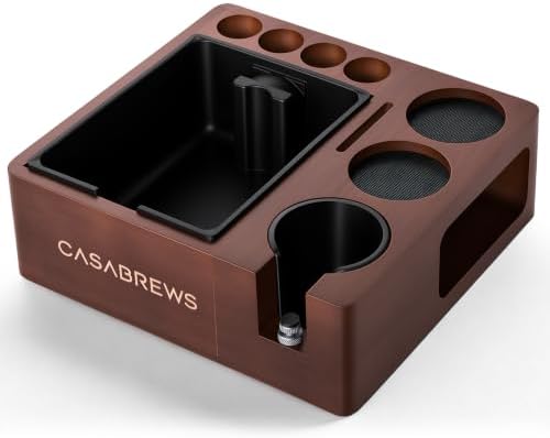 CASABREWS Wooden Espresso Tamping Station Kit 51mm and Knock Box by CASABREWS