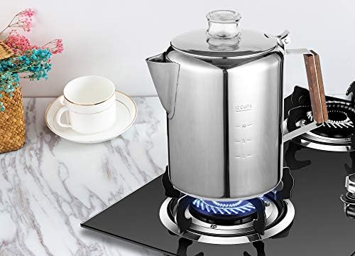 Tops 55705 Rapid Brew Stovetop Coffee Percolator, Stainless Steel, 2-12, 12-Cup, No Color - Image 2