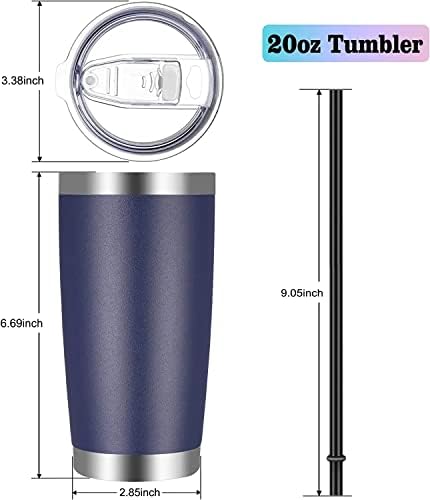 VEGOND 20oz Tumbler with Lid and Straw Stainless Steel Tumbler Cup Bulk Vacuum Insulated Double Wall Travel Coffee Mug Powder Coated Coffee Cup, Navy Blue, 6 Pack - Image 4