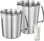 Stainless Steel Metal Measuring Cup w/Handle for Liquid,64&24oz by WELKORCateringEquipment