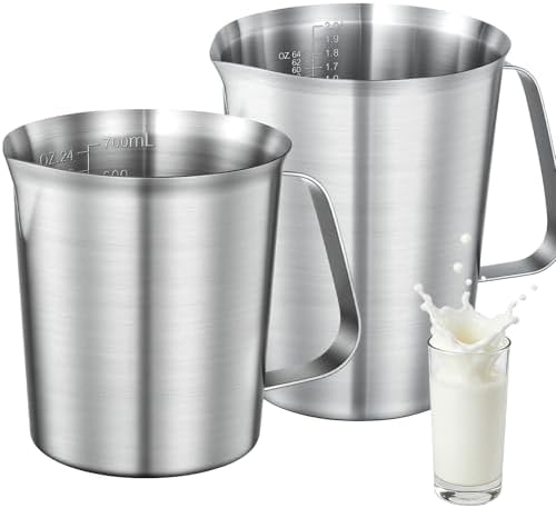 Stainless Steel Metal Measuring Cup w/Handle for Liquid,64&24oz by WELKORCateringEquipment