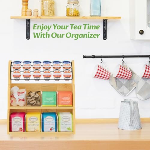 LASZOLA Bamboo Tea Bag and Coffee Holder Organizer for Cabinet Counter - Image 5