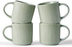 famiware Coffee Mug Set of 4, Star 12 oz Ceramic Mugs Cups Set with Handle by Famiware