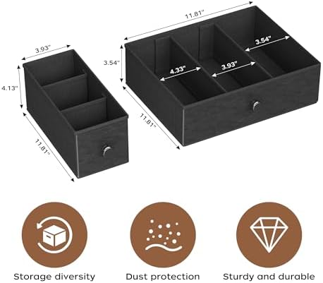 Homeiju Coffee Pod Drawers - K Cup Organizer, Nespresso Pods Holder with Mug Rack, Coffee Holder for Countertop, 52 Capacity Pods, Suitable for Kitchens, Offices and Coffee Bars(Brown) - Image 3