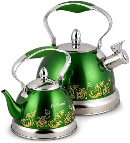 Stainless Steel Kettle 0.74-qt – Small Tea Kettle for Stovetop, Fast Boiling Metal Teapot with Ergonomic Handle, Compact Water Kettle for Coffee & Tea, Silver (Green 0.7L) - Image 6
