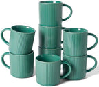 famiware Coffee Mug Set of 8, Star 12 oz Ceramic Mugs Cups Set with Handle by Famiware