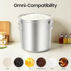 48L Stainless Steel Containers With Lid & Silicone Sealing Ring, Food Storage Container Airtight Canister Storage Bucket for Rice Flour Grain Coffee Bean (48L) - Image 7