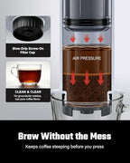 SHARDOR Manual Coffee Press, Dual Filter Portable Coffee Maker, 10 oz - Image 3