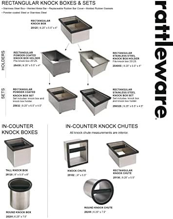 Rattleware Stainless Steel Open Bottom Knock Box Chute with Rubber Bar, 9in - Image 4
