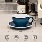 Loveramics Coffee Cup Ceramic, 10 oz Latte Art Cup with Saucer for Cappuccino, Tea, Espresso, Thick - walled stoneware Cappuccino mug Set for Cafe and Barista - Potters Colours (Night Sky, 10OZ) - Image 4