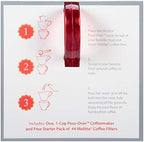 Melitta Signature Series 1 Cup Pour-Over Coffee Brewer, Tritan Red - Image 3