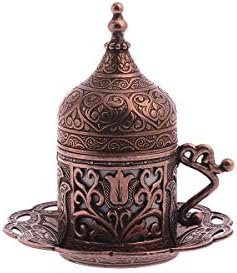 Alisveristime Lale Turkish Coffee Set with 6 Cups and Tray (Copper) - Image 6