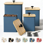 Kitchen Canisters for Countertop Set of 4 w/ Chalkboard Labels & Marker Pen by HBDesignCo