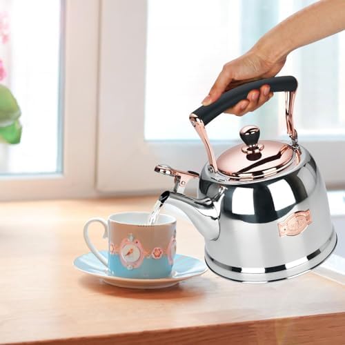 Tea Kettle Stainless Steel Teapot, Stainless Steel Teakettle for Stove Top with Heat Proof Ergonomic Handle 3.0 Quart - Image 6
