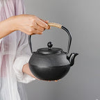 Sungmor Cast Iron Teapot Set with 4 Cups, 1200ml/40oz Japanese Tetsubin Kettle with Stainless Steel Infuser, Stovetop Safe Teapot for Loose Leaf Tea - Image 3