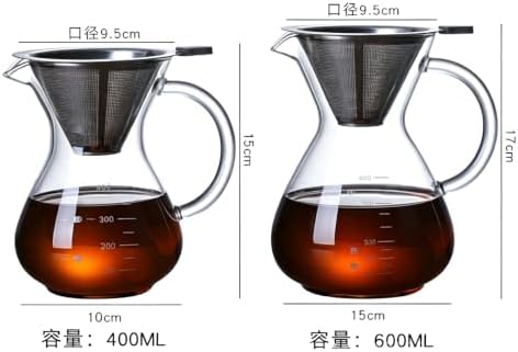 Pour Over Coffee Maker,Glass Coffee Carafe for Coffee Enthusiasts，400ml - Image 2