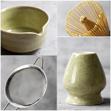 Matcha Blender Ceremony 4/5/6pcs Set Ceramic Chawan Bowl Bamboo Whisk And Tea Scoop Tools Kit(6PCS 01) - Image 3