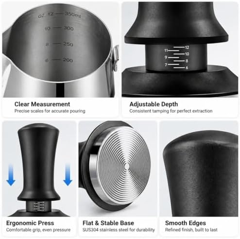 Espresso Tamper Set 51mm/53mm/58mm for DeLonghi EC680M Dedica Metal 2016–2026, Adjustable Calibrated Coffee Tamper & Distributor Kit, Barista Accessories for Espresso Machine - Image 4