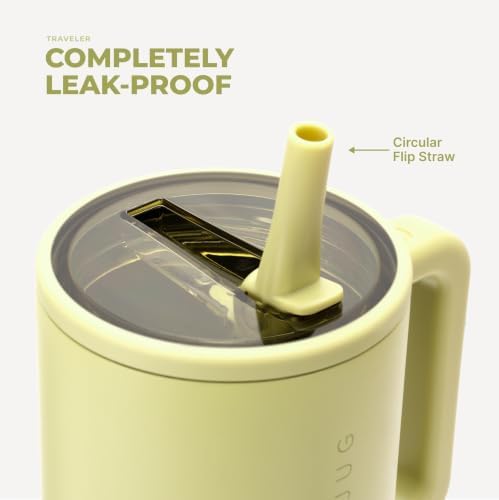 HydroJug Traveler 32oz, Insulated Tumbler with Handle & Straw, Olive - Image 4
