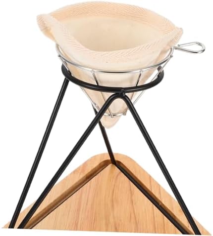 Healifty Reusable Stainless Steel Coffee Filter Stand Set Manual Pour-over Brewing Tools with Drip Rack and Filter Cloth for Home Office Coffee Lovers - Image 3