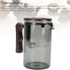 Glass Teapot with Fine Mesh Strainer Heatproof Borosilicate Body Wood Handle 750ml Cold Brew Loose Leaf Tea Maker for Hot or Iced Tea Grey - Image 5