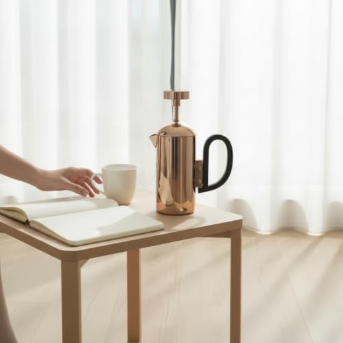 Minimalist Decorative Coffee Pot Ornament | Sleek Modern Decoration, Stainless metal carafe, Compact, for Tabletop Decor, Gold, Kettle - Image 2