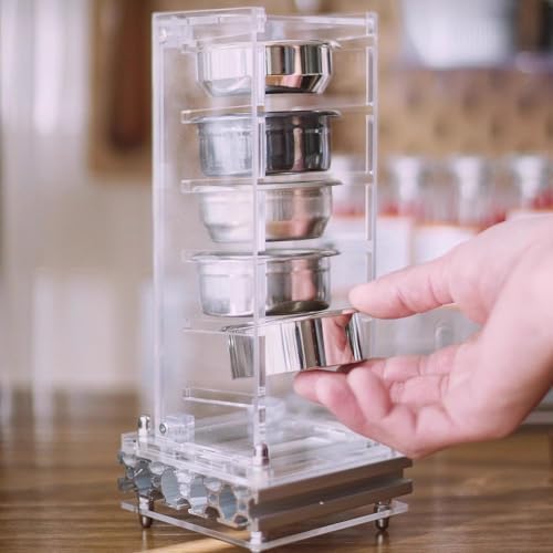 Desktop Espresso Portafilter Bracket, Filter Basket Stand Holder, Aluminum Alloy Base and Acrylic Bracket, for 58mm Espresso Machines and 58mm Coffee Puck Screens - Image 2