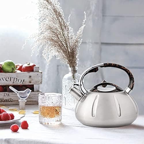 Tea kettle, Stovetop Whistling Tea Kettle 3L Stainless Steel Teapot for Boiling Water Induction Cooker Gas Stove - Image 5