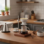 Coffee Enthusiasts Solid Wood Pour-Over Stand, Manual Brewing Holder for Dripper and Carafe, Compact Open Frame Counter Station - Image 2