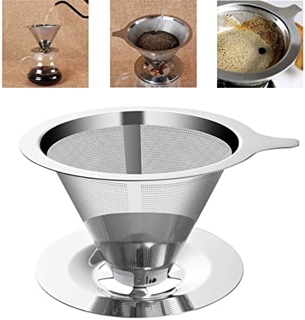 Coffee Filters Coffee Filter Holder Reusable Double Layer Pour Over Coffees Dripper 304 Stainless Steel Mesh Espresso Tea Strainer Basket Tools - Image 3