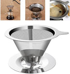 Coffee Filters Coffee Filter Holder Reusable Double Layer Pour Over Coffees Dripper 304 Stainless Steel Mesh Espresso Tea Strainer Basket Tools - Image 3