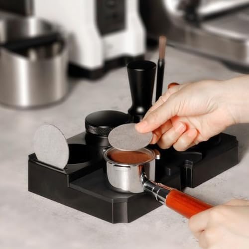 Coffee Tamper Mat Prevent Slip Detachable Multifunctional Coffee Tamping Station Pad for 51mm 53mm 58mm Portafilter Home Coffee Shop Commercial Use ABS Silicone Approx 576g - Image 7